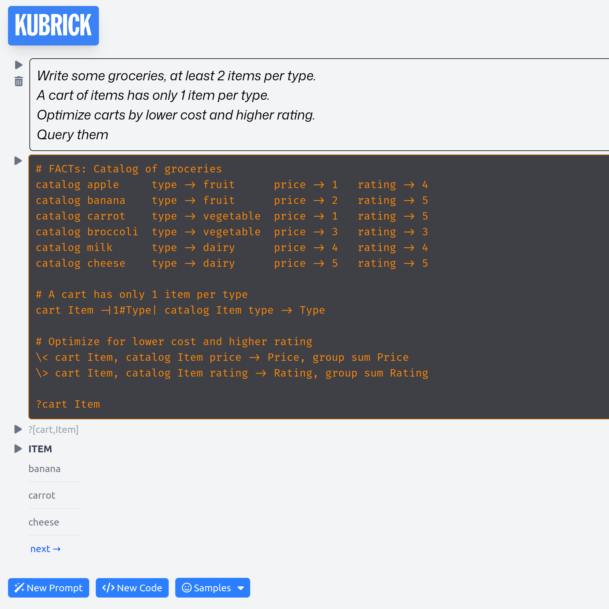 Kubrick Notebook Interface